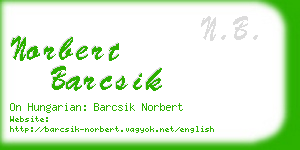 norbert barcsik business card